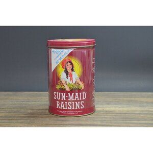 1991 Sun Maid Raisins Tin Can Empty California USA Vtg